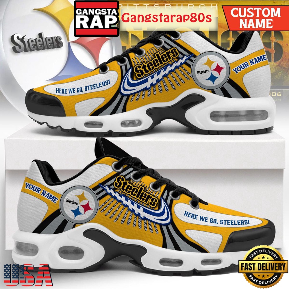 Pittsburgh Steelers Here We Go Steelers Limited Edition Air Max Plus Shoes Running Sneakers