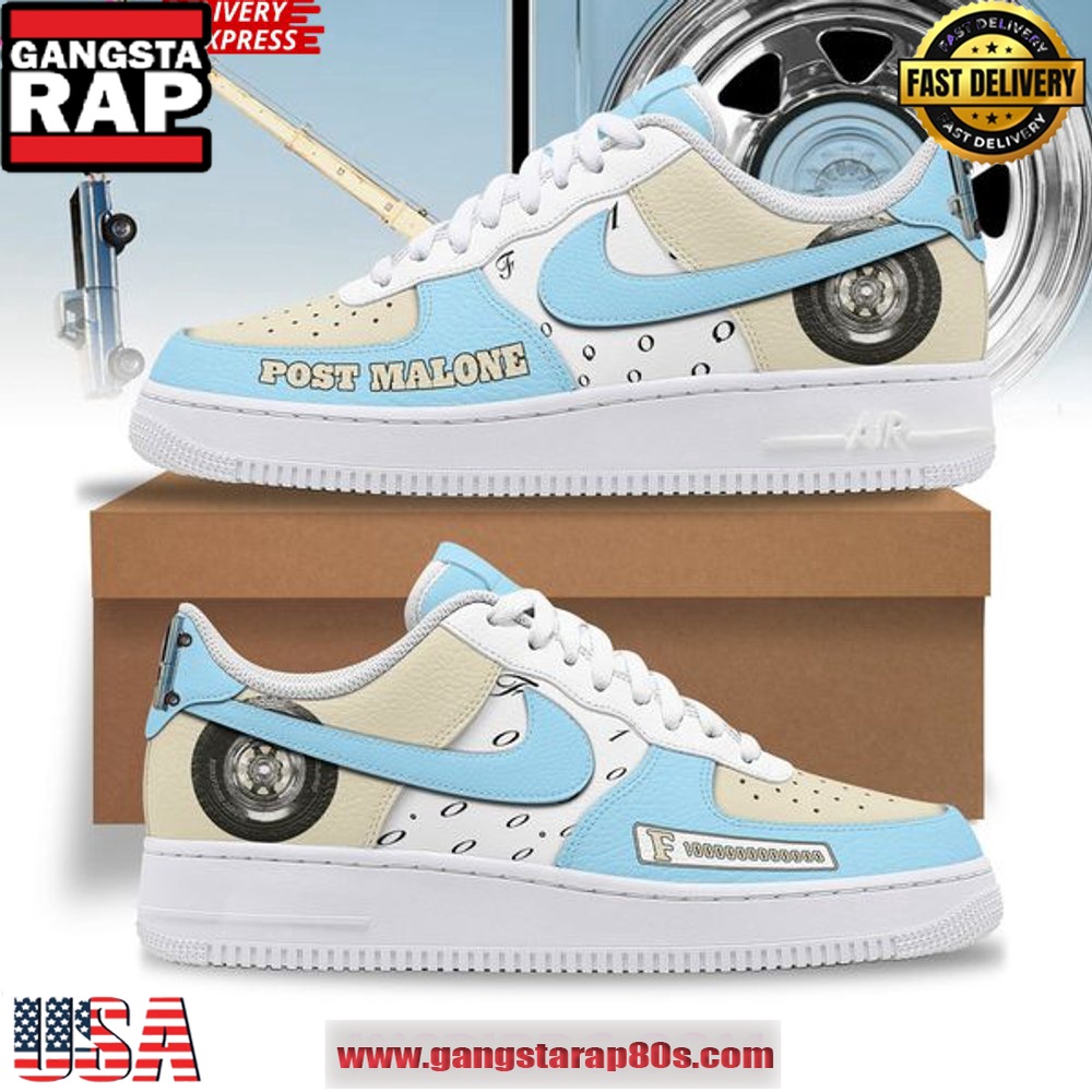 Post Malone Style Limited Edition Air Force 1 Sneakers Shoes