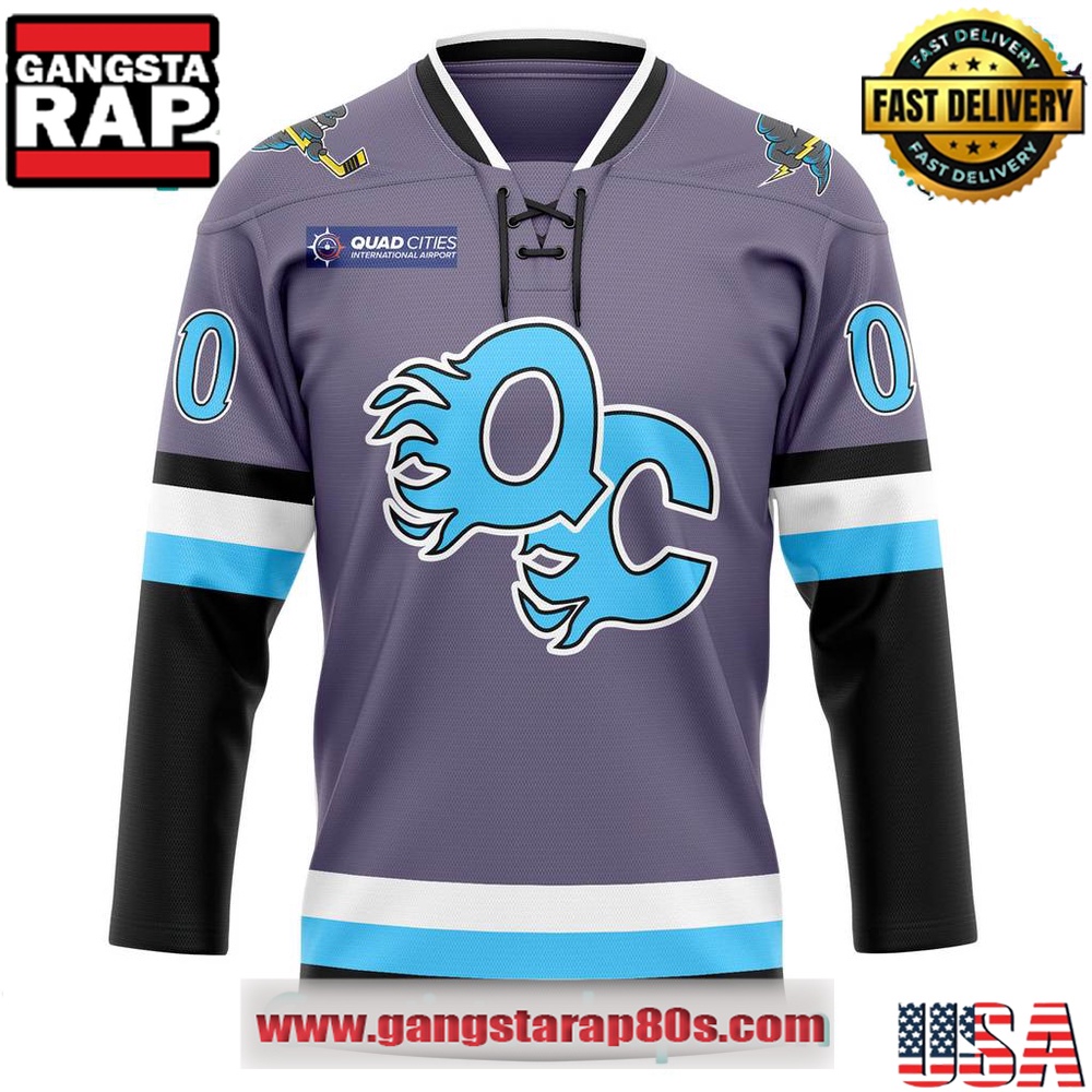 Quad City Storm Professional Limited Edition Grey Custom Hockey Jersey