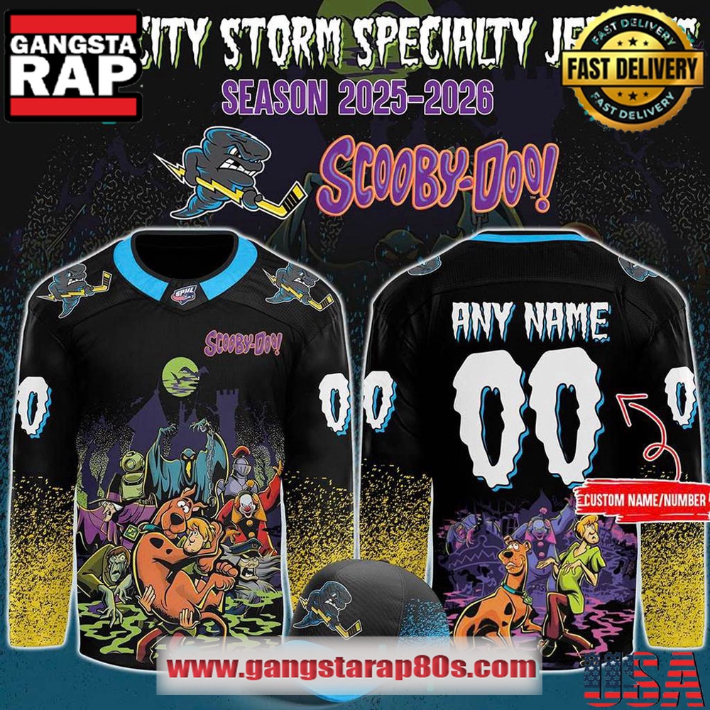 Quad City Storm Professional x Scooby-Doo Night 2025 Custom Hockey Jersey