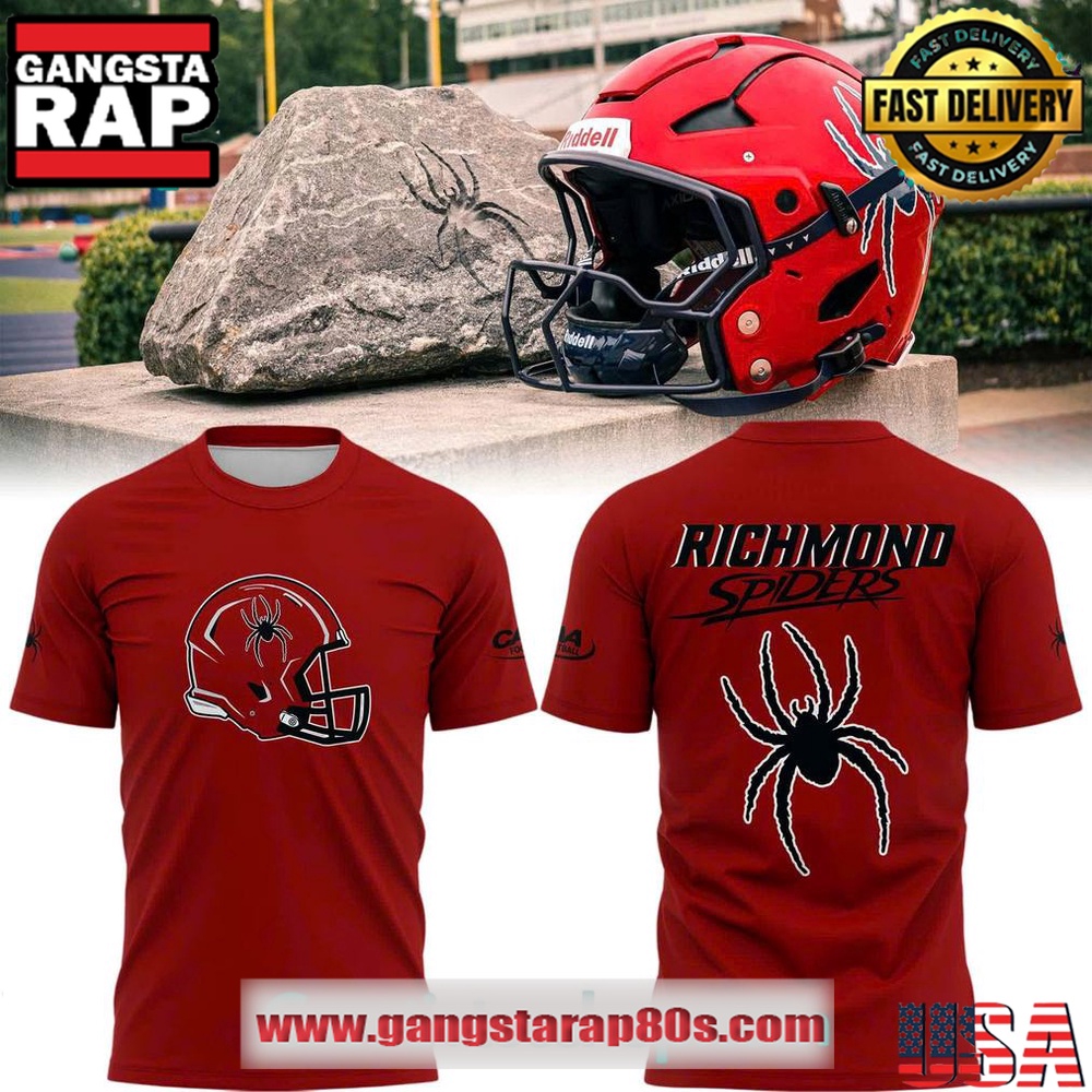 Richmond Spiders Special Edition New Uniform Wordmark Helmet Logo T Shirt Richmond Spiders Special Edition New Uniform Wordmark Helmet Logo T Shirt