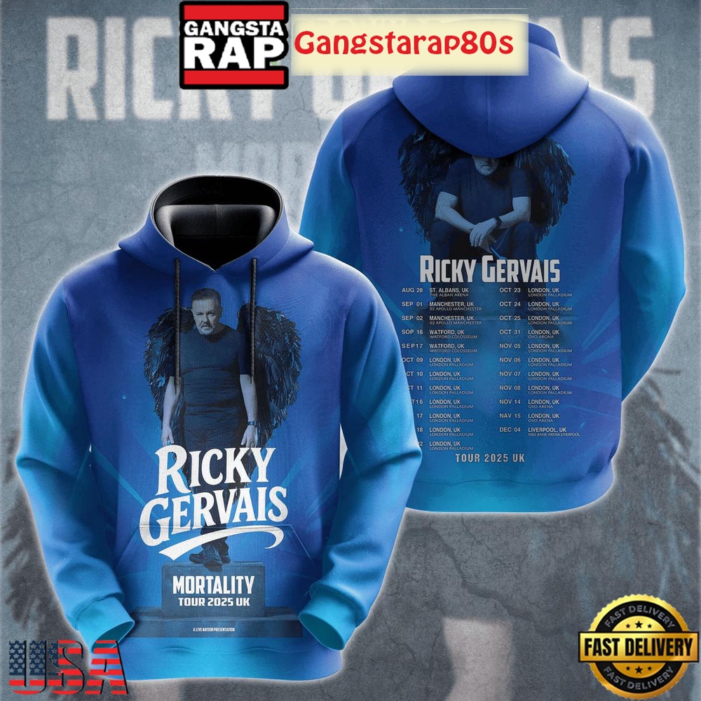 Ricky Gervais Tour 2025 UK Limited Unisex Hoodie Ricky Gervais Tour 2025 UK Limited Unisex Hoodie