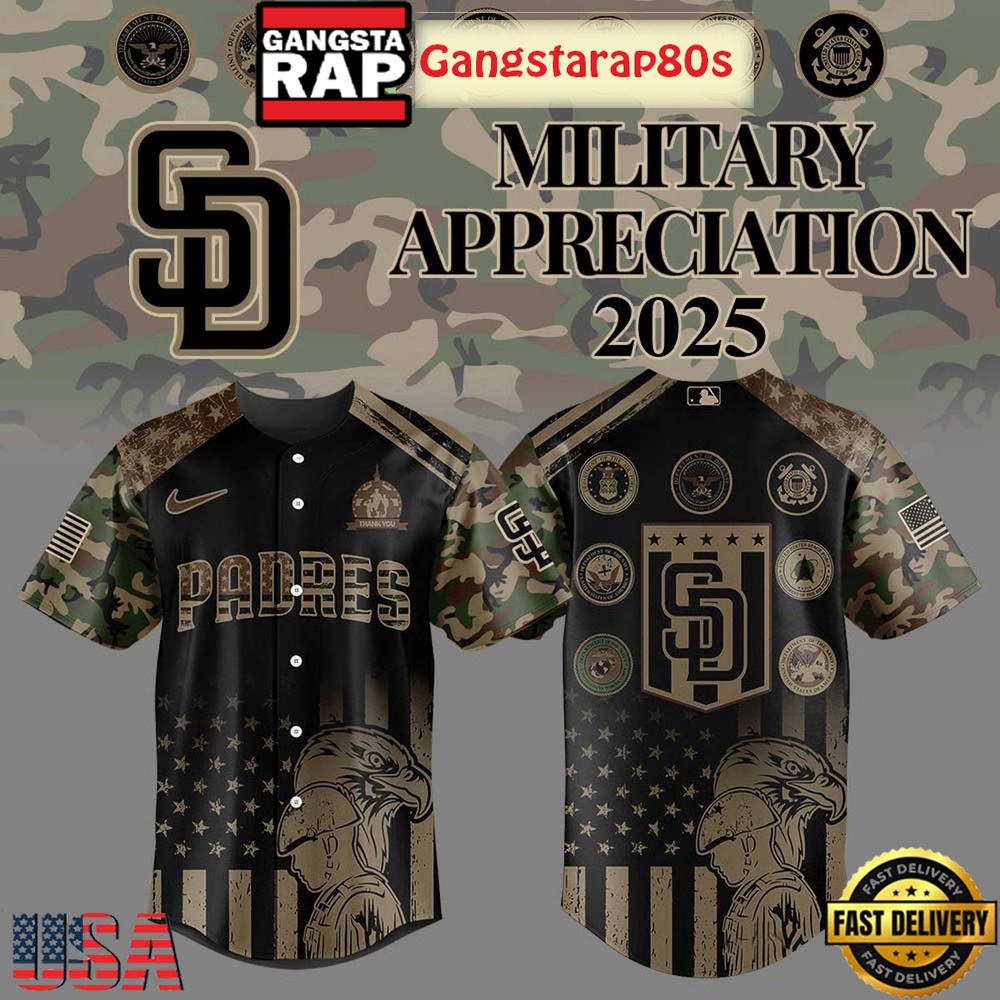 San Diego Padres Celebrating Military Day Special Baseball Jersey