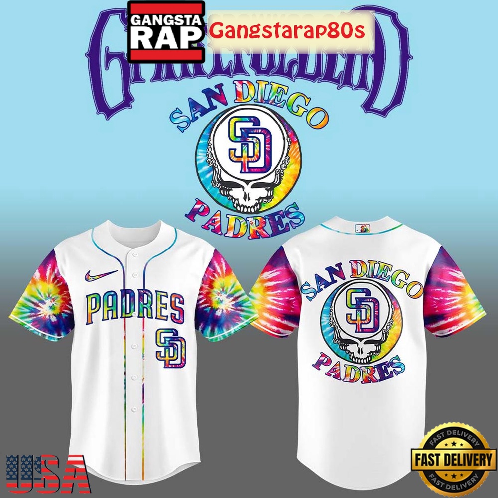 San Diego Padres Grateful Dead 60 Years Baseball Jersey