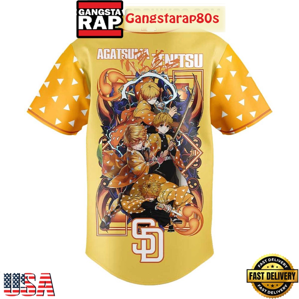 San Diego Padres x Agatsuma Zenitsu Demon Slayer Infinity Catsle 2025 Special Baseball Jersey San Diego Padres x Agatsuma Zenitsu Demon Slayer Infinity Catsle 2025 Special Baseball Jersey