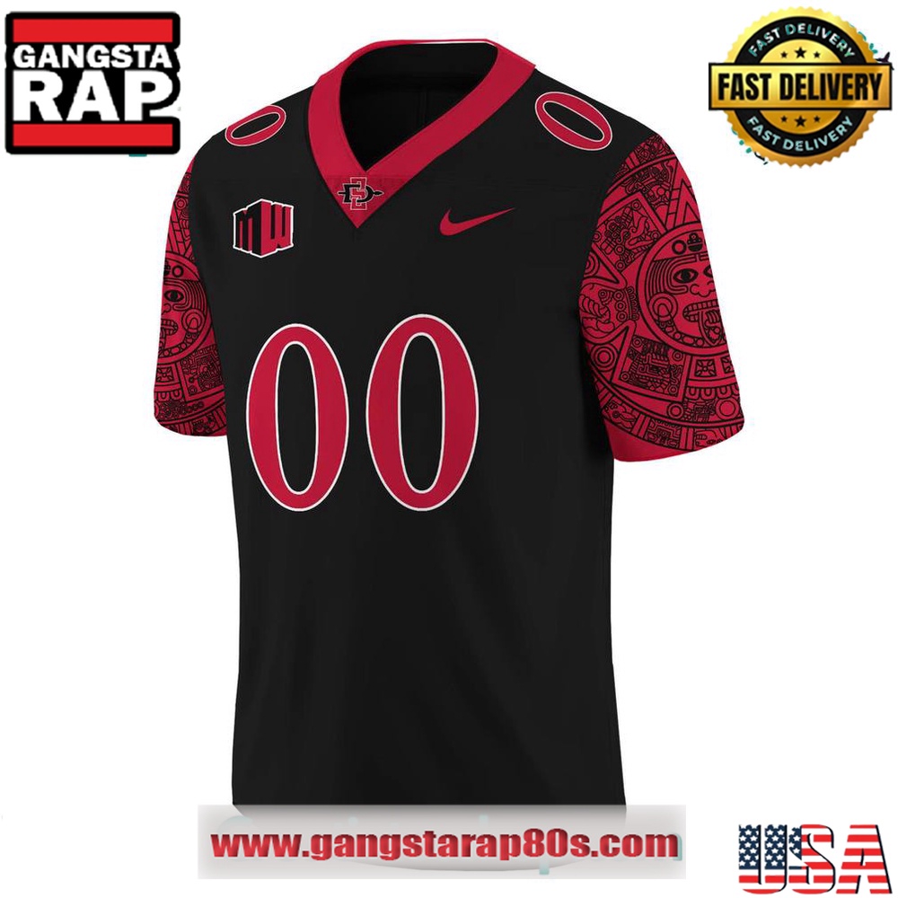 San Diego State Special Edition New Custom Black Football Jersey