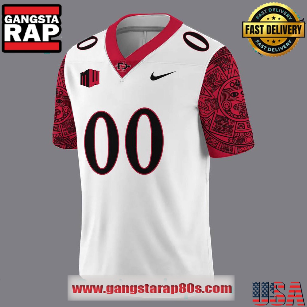 San Diego State Special Edition New Custom White Football Jersey San Diego State Special Edition New Custom White Football Jersey