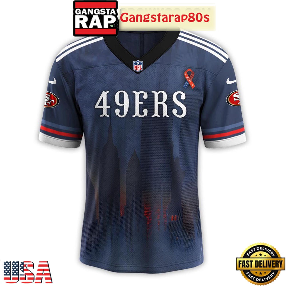 San Francisco 49ers x Never Forget 9_11 Tribute Football Special Baseball Jersey