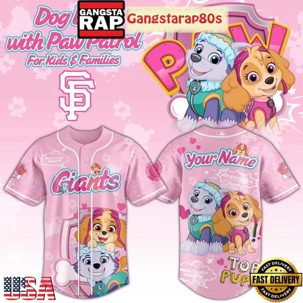 San Francisco Giants x Dog Day With Paw Patrol For Kid And Families 2025 Baseball Jersey