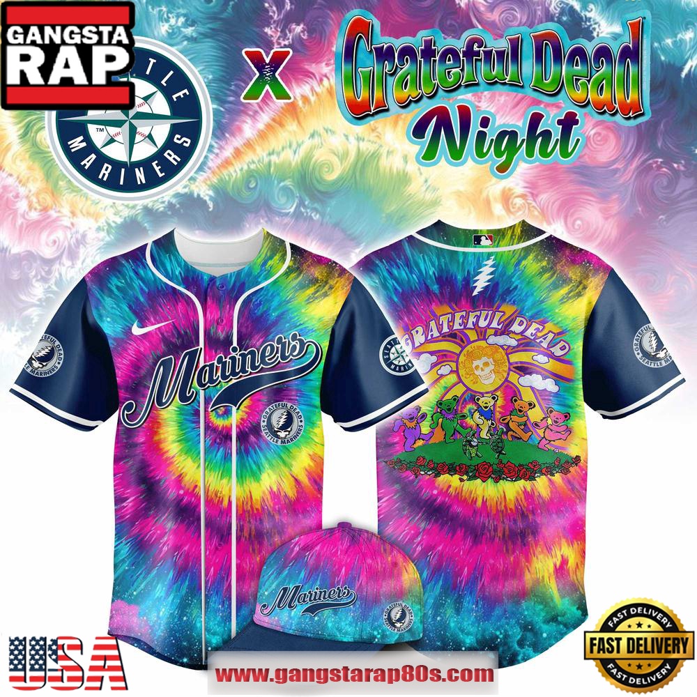 Seattle Mariners Grateful Dead Night Limited Edition Tie-Dye Baseball Jersey