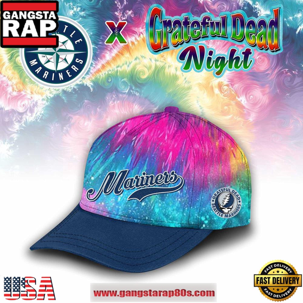 Seattle Mariners Grateful Dead Night Limited Edition Tie-Dye Classic Cap Hats