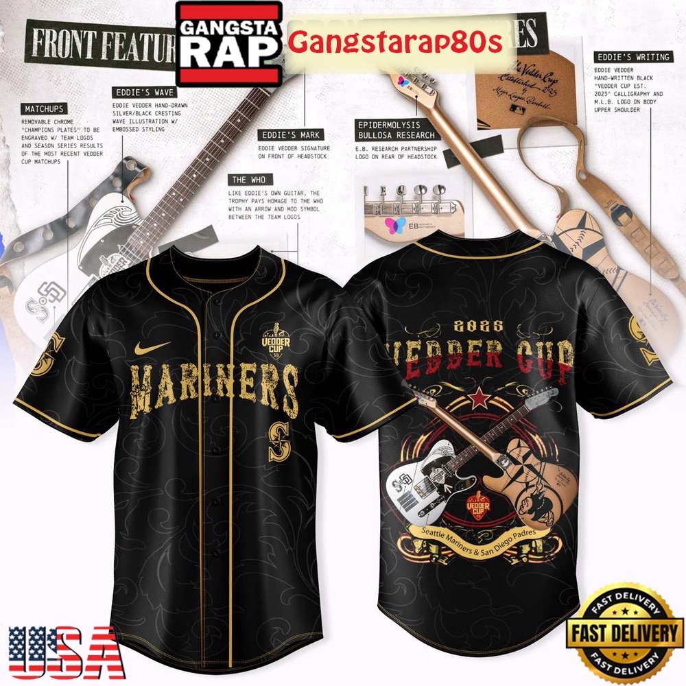 Seattle Mariners x Vedder Cup 2025 Special Baseball Jersey Seattle Mariners x Vedder Cup 2025 Special Baseball Jersey