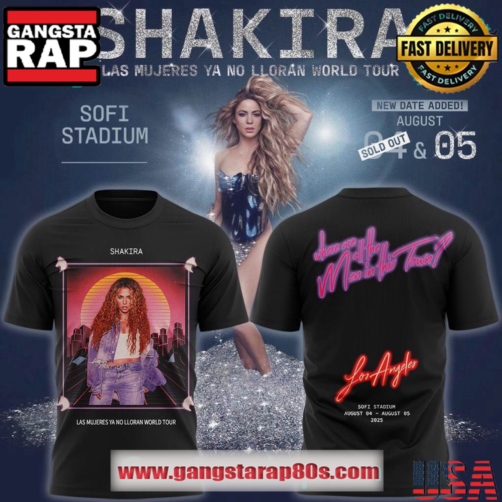 Shakira Las Mujeres Ya No Lloran World Tour 2025 Men In This Town Limited Edition 3D Shirt Shakira Las Mujeres Ya No Lloran World Tour 2025 Men In This Town Limited Edition 3D Shirt