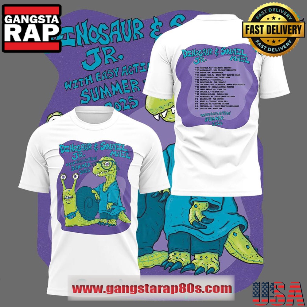 Snail Mail x Dinosaur Jr Tour 2025 Special T Shirt Snail Mail x Dinosaur Jr Tour 2025 Special T Shirt