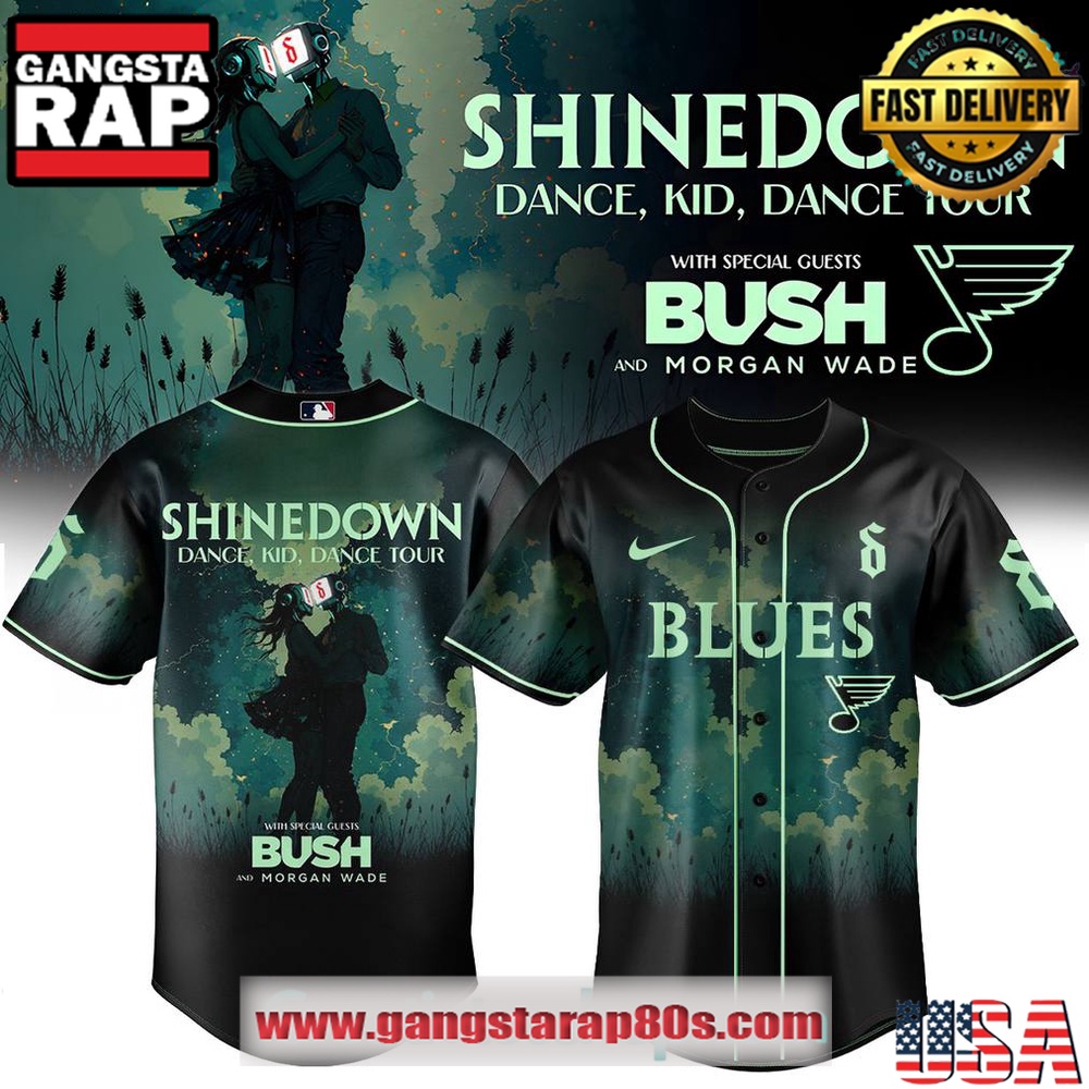 St Louis Blues x Shinedown DanceKidDance Tour 2025 Baseball Jersey