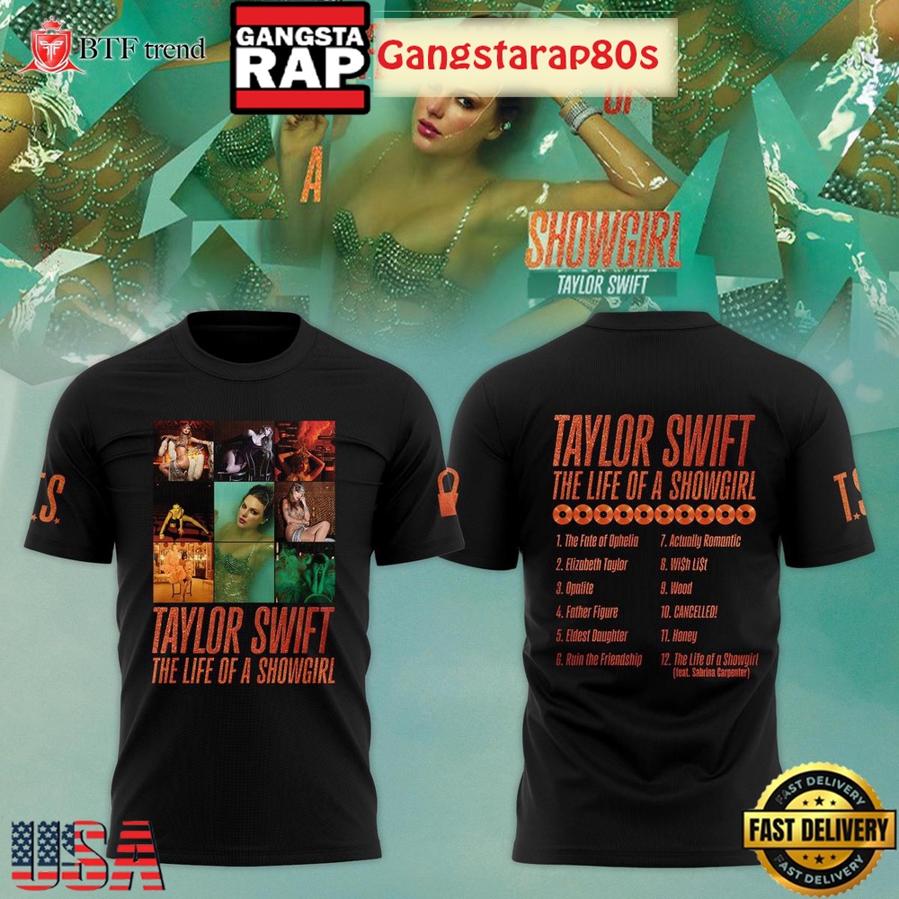 Taylor Swift New Album 2025 The Life Of A Showgirl Black Unisex Hoodie Taylor Swift New Album 2025 The Life Of A Showgirl Black Unisex Hoodie
