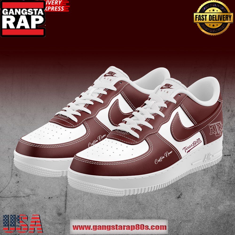 Texas A&M Baseball Limited Edition Custom Air Force 1 Sneakers Shoes Texas A&M Baseball Limited Edition Custom Air Force 1 Sneakers Shoes