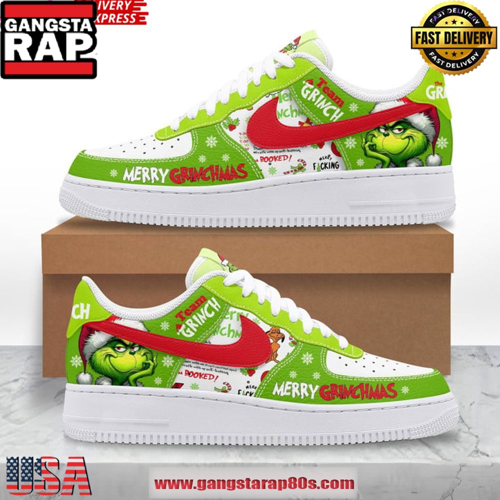The Grinch Merry Grinchmas Limited Edition Air Force 1 Running Sneakers Shoes
