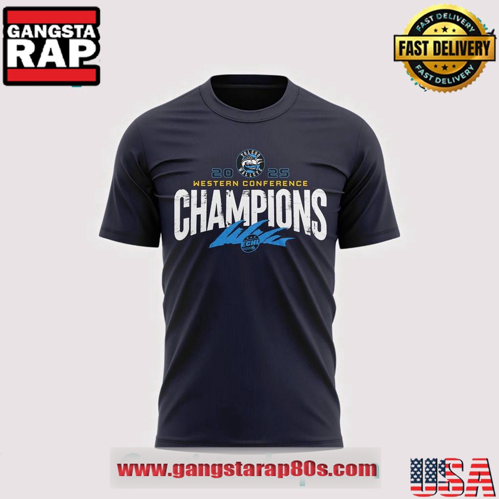 Toledo Walleye Western Conference 2025 Champions T Shirt Toledo Walleye Western Conference 2025 Champions T Shirt