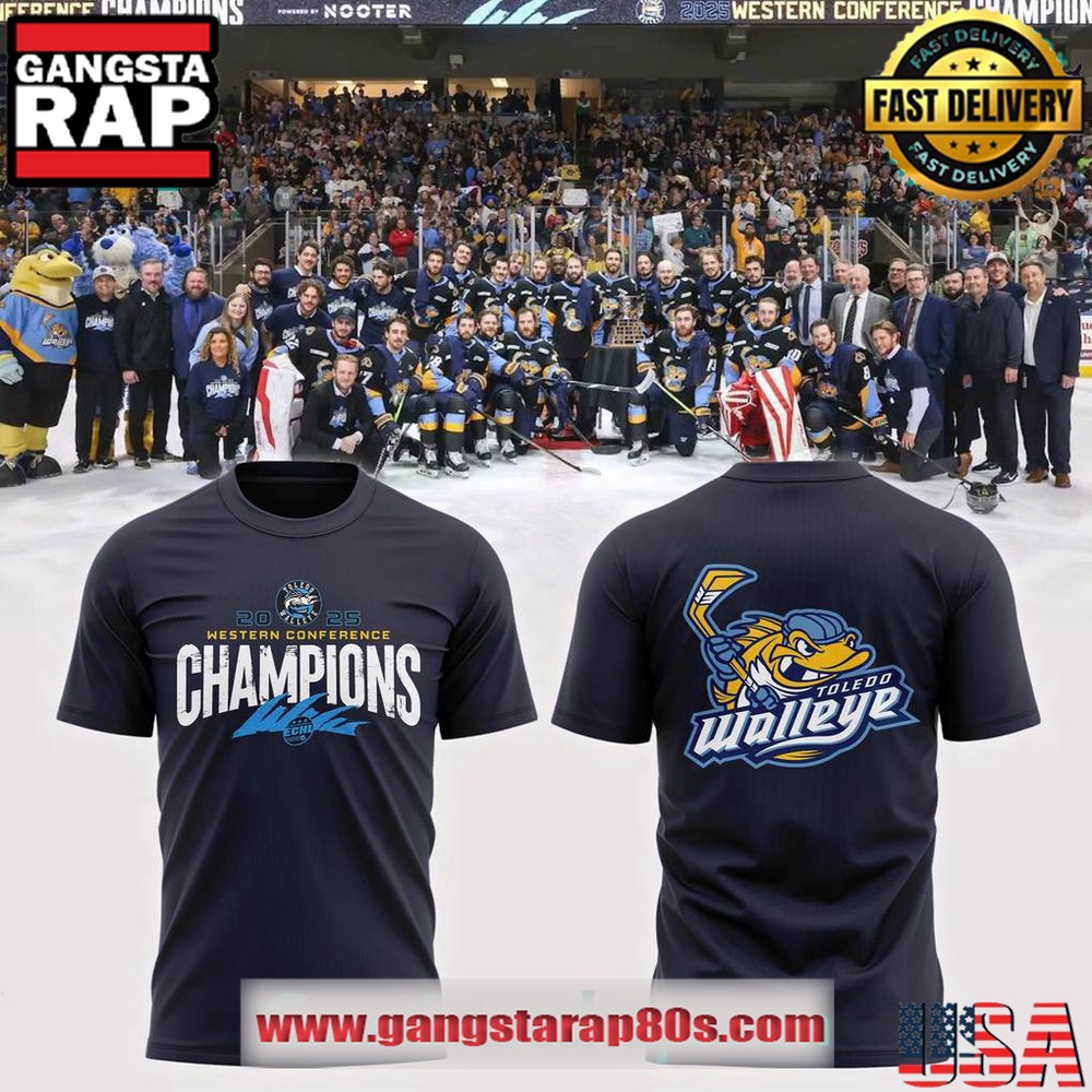 Toledo Walleye Western Conference 2025 Champions T Shirt Toledo Walleye Western Conference 2025 Champions T Shirt