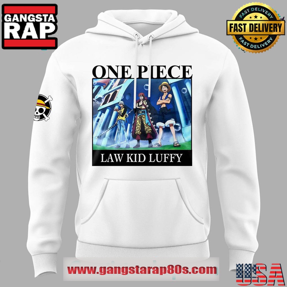 Tom Brady One Piece Law Kid Luffy Special White Hoodie Shirt