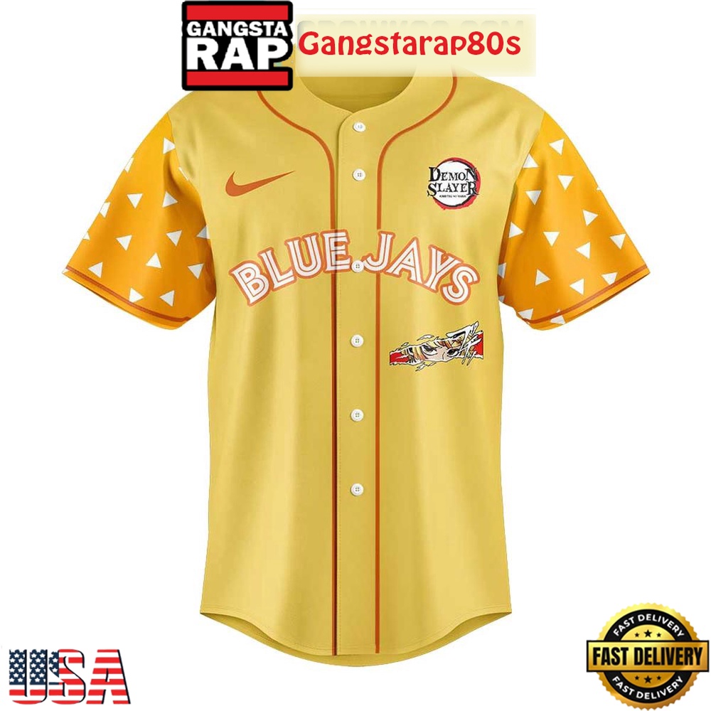 Toronto Blue Jays x Agatsuma Zenitsu Demon Slayer Infinity Catsle 2025 Special Baseball Jersey