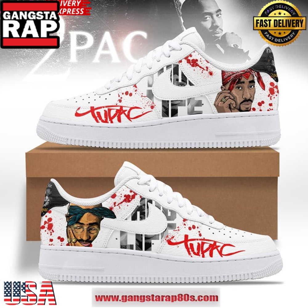 Tupac Thug Life Limited Edition Air Force 1 Sneakers Shoes Tupac Thug Life Limited Edition Air Force 1 Sneakers Shoes