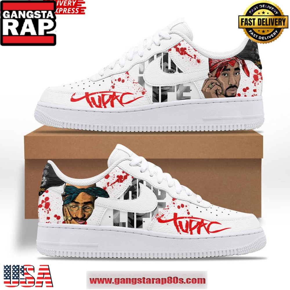 Tupac Thug Life Limited Edition Air Force 1 Sneakers Shoes Tupac Thug Life Limited Edition Air Force 1 Sneakers Shoes
