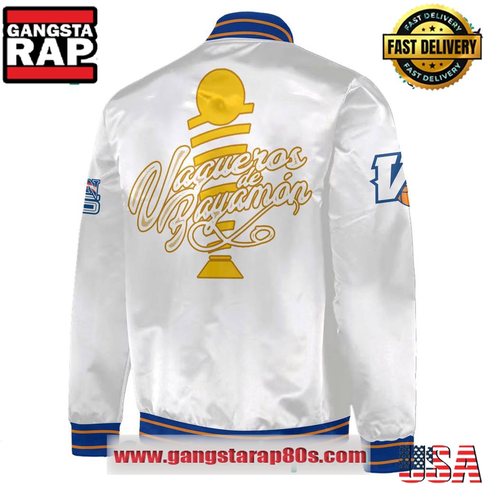 Vaqueros de Bayamon 17 Campeones BSN White Baseball Jacket
