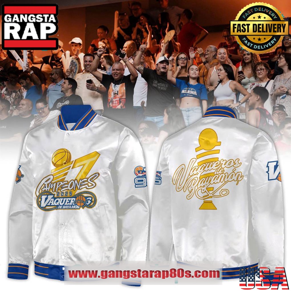 Vaqueros de Bayamon 17 Campeones BSN White Baseball Jacket