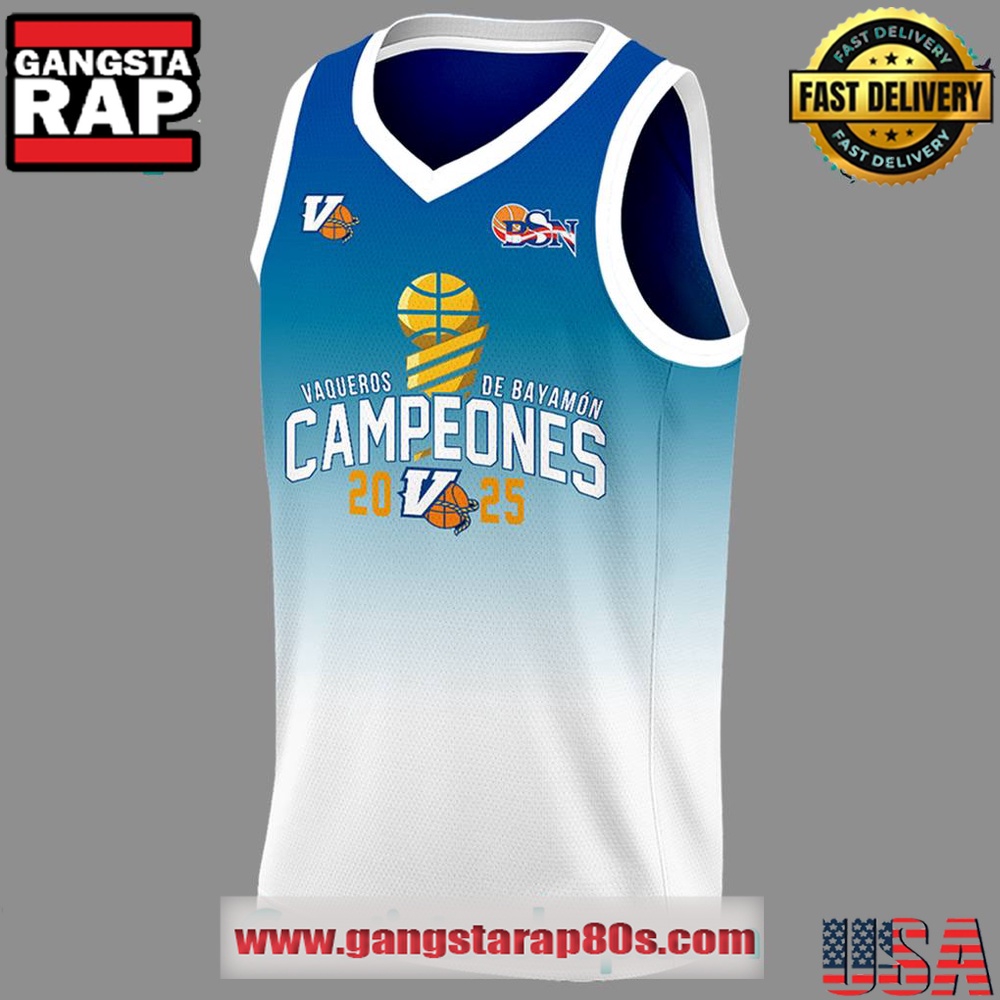 Vaqueros de Bayamon Champions Baloncesto Superior Nacional 2025 Basketball Jersey