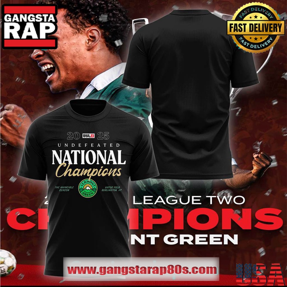 Vermont Green FC Undefeated National Champions 3D Shirt