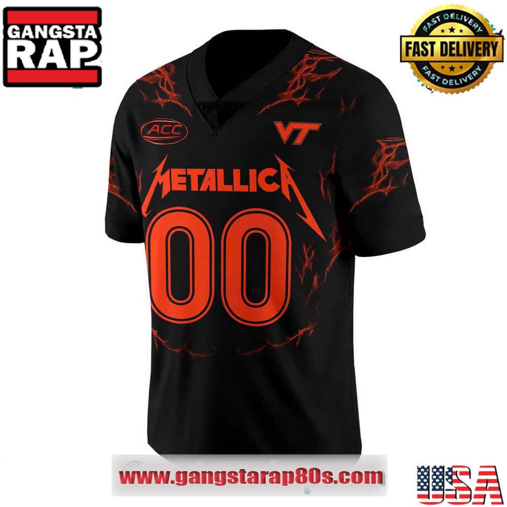 Virginia Tech Football x Metallica 2025 Custom Football Jersey