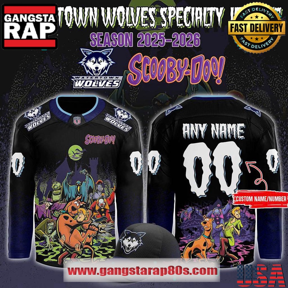 Watertown Wolves x Scooby-Doo Night 2025 Custom Hockey Jersey Watertown Wolves x Scooby-Doo Night 2025 Custom Hockey Jersey