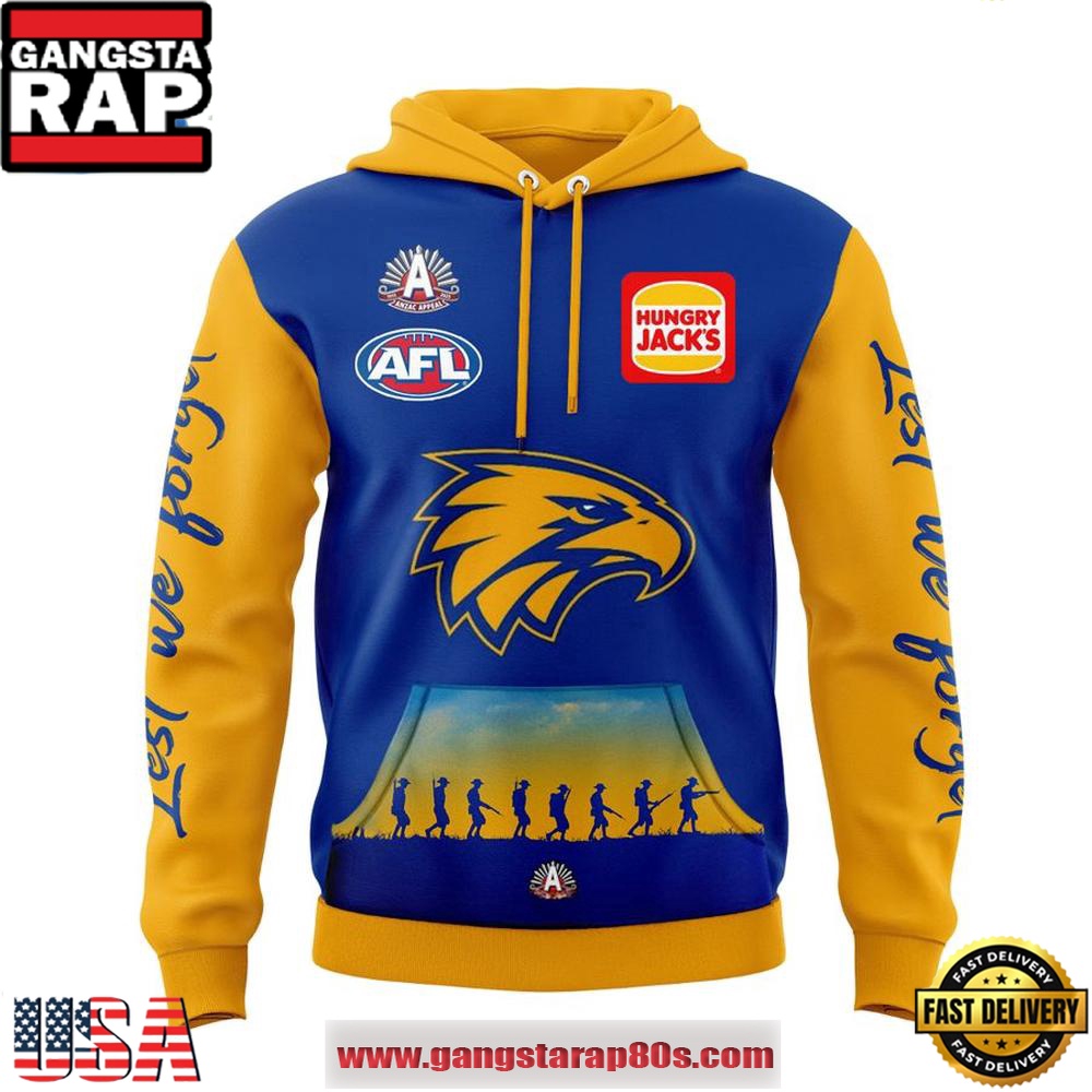 West Coast Eagles ANZAC Day 2025 Special Hoodie Shirt