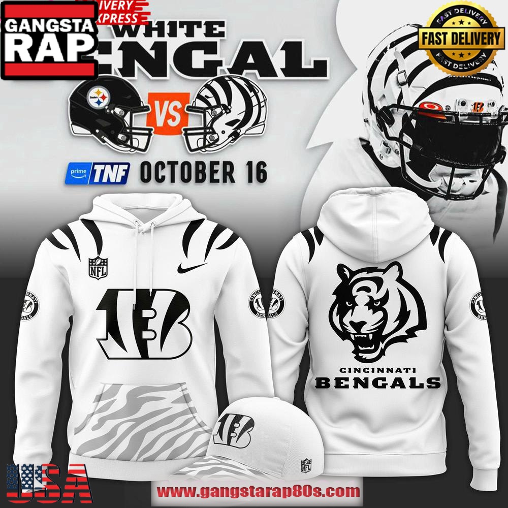 White Bengal Cincinnati Bengals New 2025 Unisex 3D Hoodie White Bengal Cincinnati Bengals New 2025 Unisex 3D Hoodie