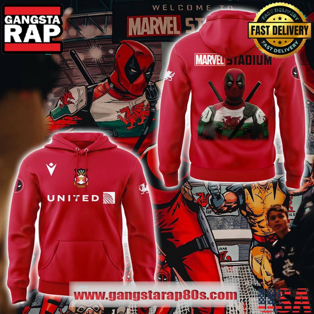 Wrexham AFC x Deadpool at Marvel Stadium Limited Edition Hoodie Shirt