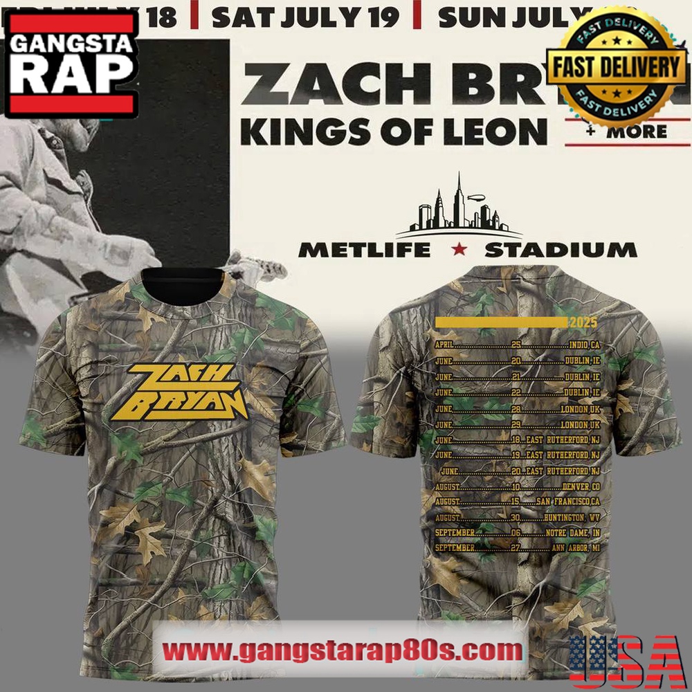 Zach Bryan Meadowlands 2025 Exclusive Version Camo T Shirt Zach Bryan Meadowlands 2025 Exclusive Version Camo T Shirt