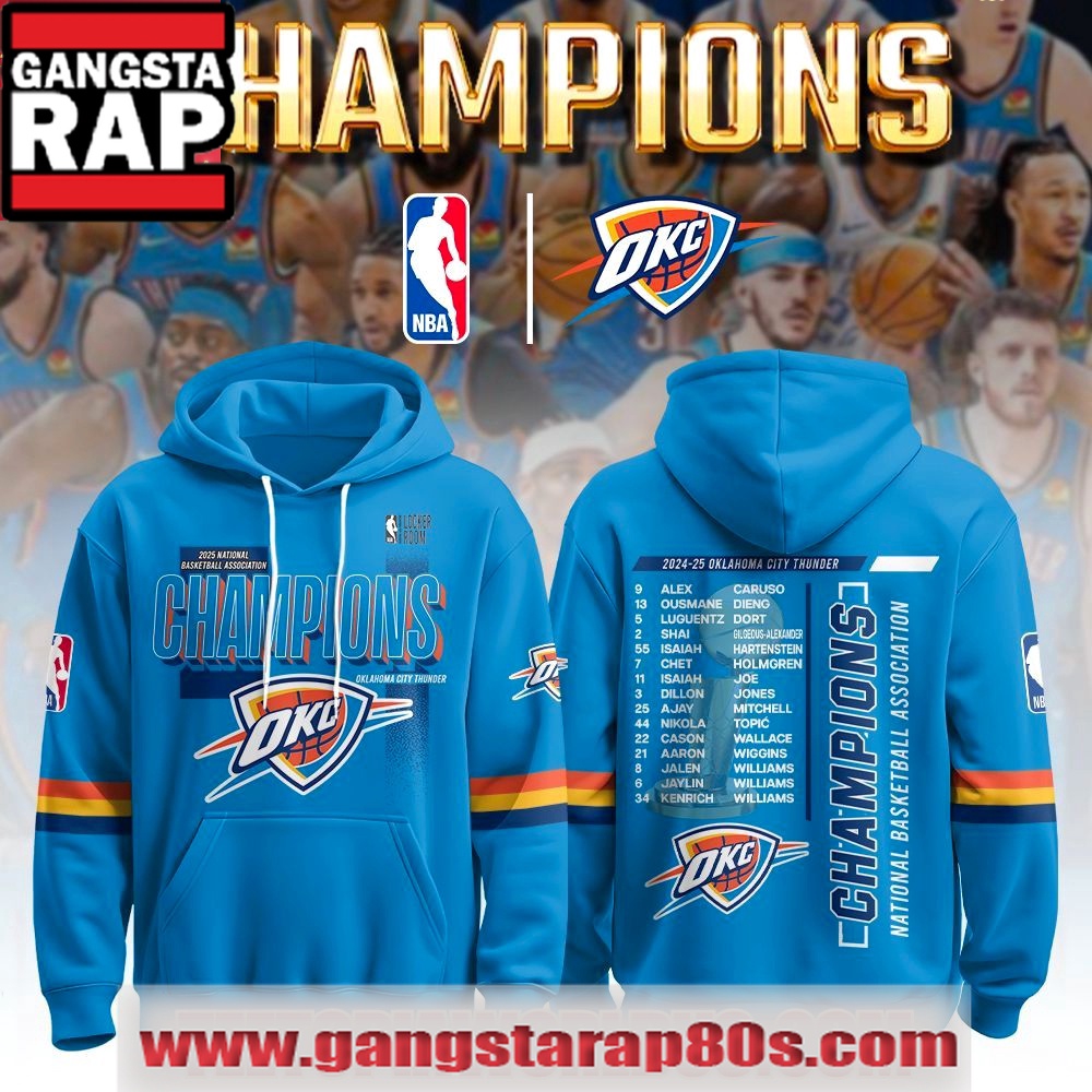 2024-25 Oklahoma City Thunder Champions NBA Unisex 3D Hoodie 2024-25 Oklahoma City Thunder Champions NBA Unisex 3D Hoodie