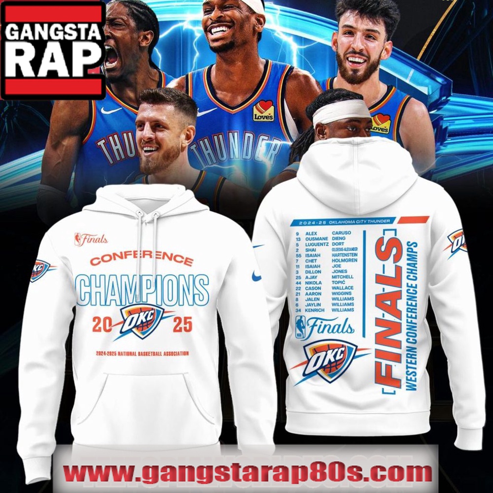 2024-25 Oklahoma City Thunder Finals Western Conference White Special Hoodie Shirt