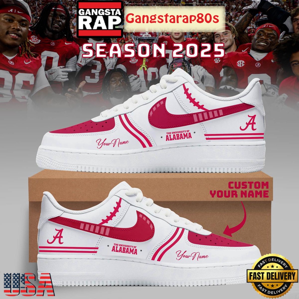 Alabama Crimson Tide Football New Season 2025 Special Custom Air Force 1 Sneakers Shoes