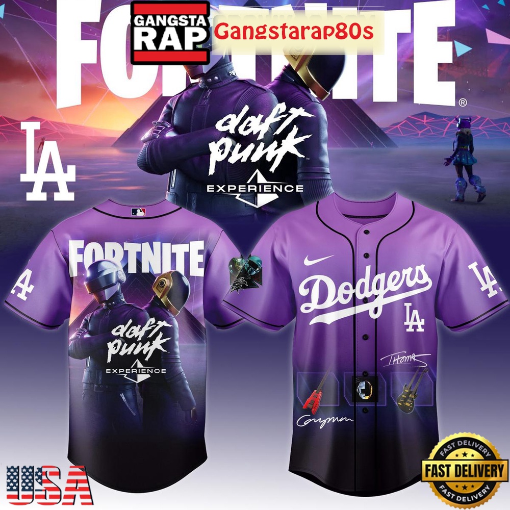All Team MLB x Fortnite Daft Punk Experience Baseball Jersey Shirt