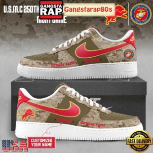 All Team NFL Celebration US Marine Corps 250th Birthday Night Game Custom Name Air Force 1 Sneakers Shoes