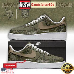 All Team NFL Happy Veteran Day Night Game Custom Name Air Force 1 Sneakers Shoes