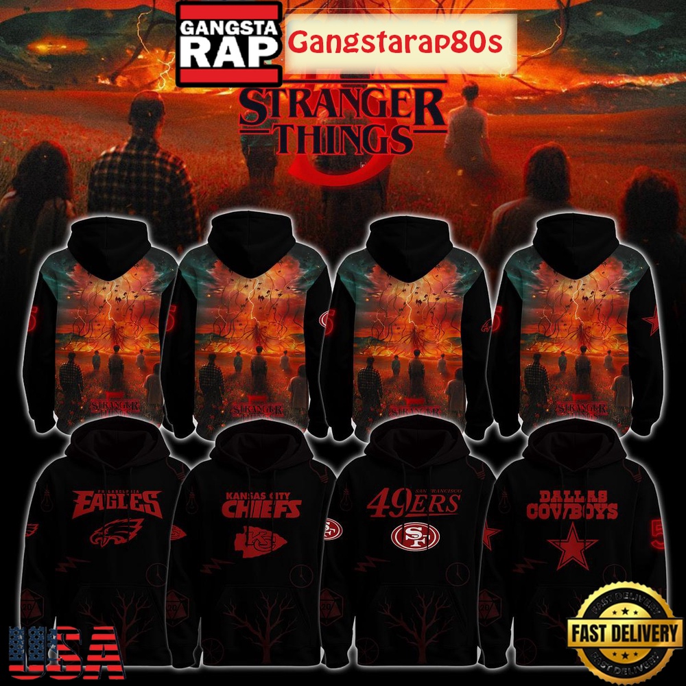 All Team NFL x Stranger Things 5 Last Season 2025 Unisex Hoodie