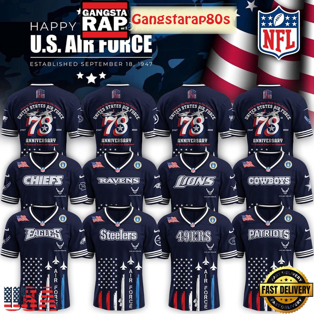 All Team NFL x The US Air Force 78th Birthday 2025 Football Jersey