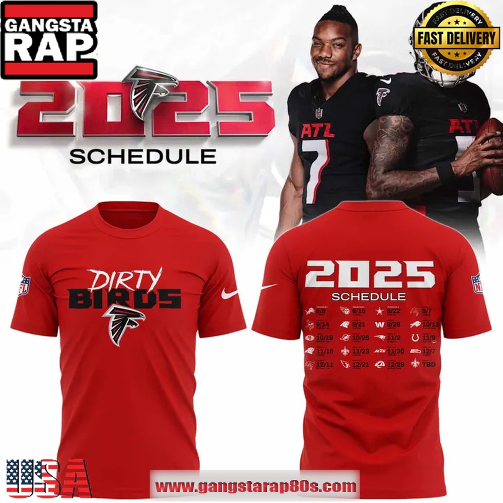 Atlanta Falcons New Season 2025 Schedule Red 3Dshirt Atlanta Falcons New Season 2025 Schedule Red 3Dshirt