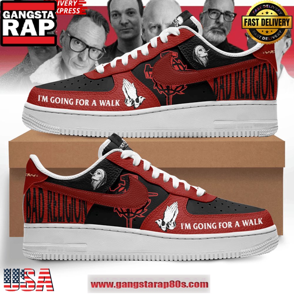 Bad Religion I'm Going For A Walk Air Force 1 Sneakers Shoes Bad Religion I'm Going For A Walk Air Force 1 Sneakers Shoes