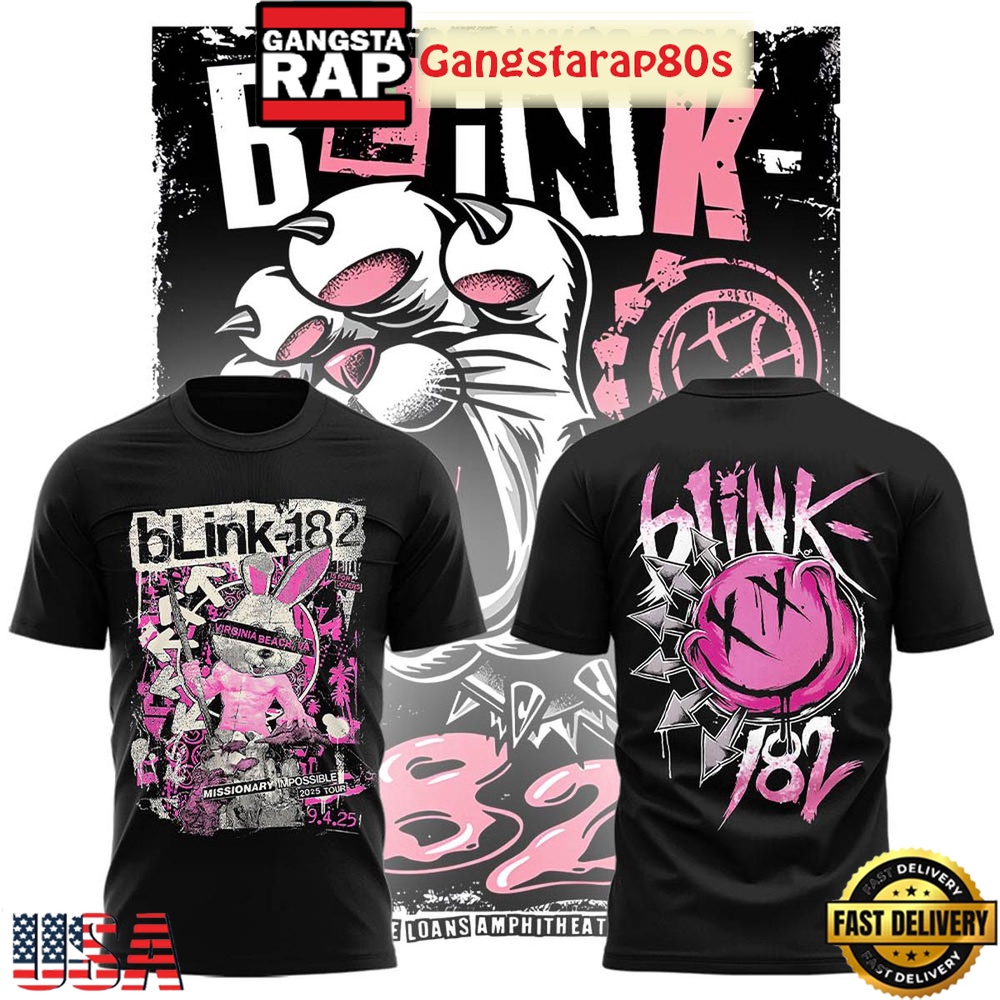 Blink 182 Missionary Impossible Tour At Virginia Beach Unisex 3D Hoodie