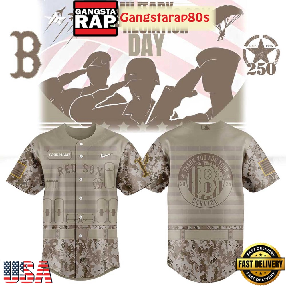 Boston Red Sox Military Appreciation 250th Anniversary 2025 Baseball Jersey